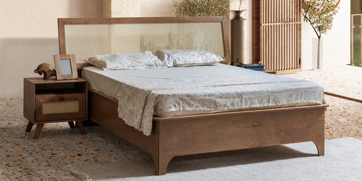 Valeria Ceviz Yatak Odası Takımı Teşhirden